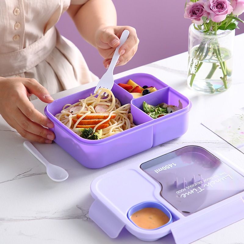Fiambrera Bento de Plástico al por Mayor, Recipiente Portátil para Preparación de Comidas