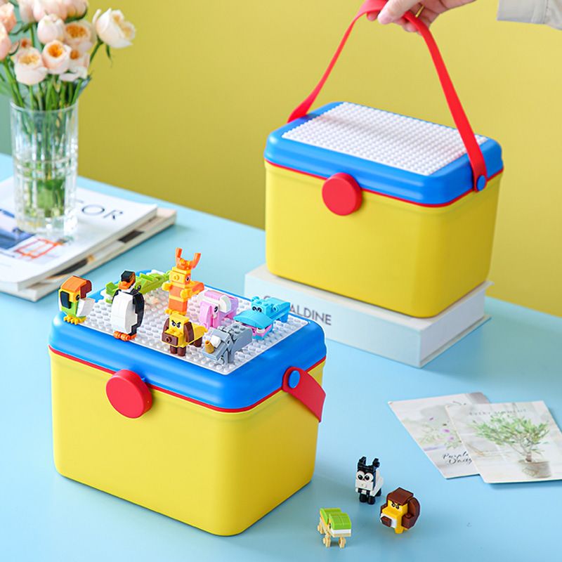 Cartoon Assemble Perler Beads Storage Box Small Building Blocks Double-Layer Kids Household Large Capacity