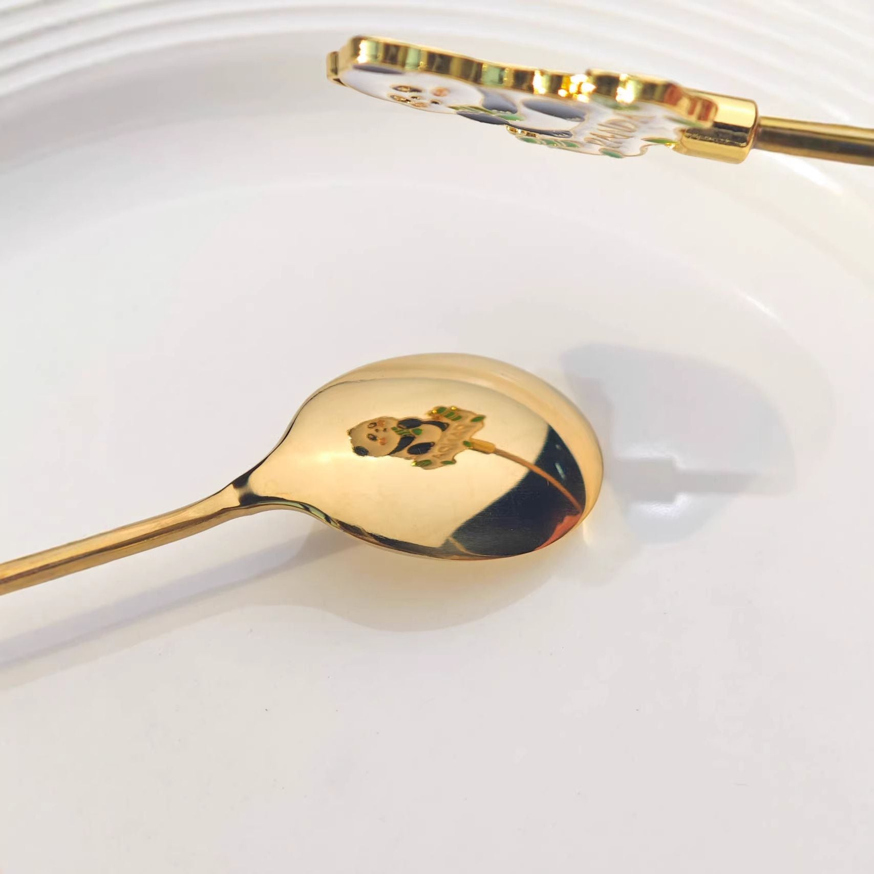 Cartoon Kids 304 Stainless Steel Spoon Zinc Alloy Cake Popsicle Long Ice Spoon Japanese Style Stirring Spoon Dessert Spoon