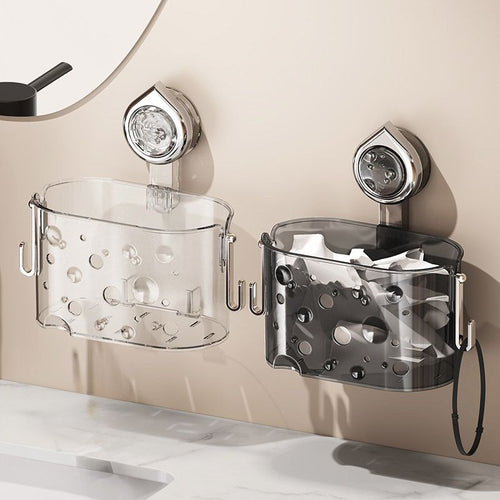 Bathroom Storage Organizer Rack Suction Cup No-Drill Hook Bathroom Wall-Mounted Organizer Box