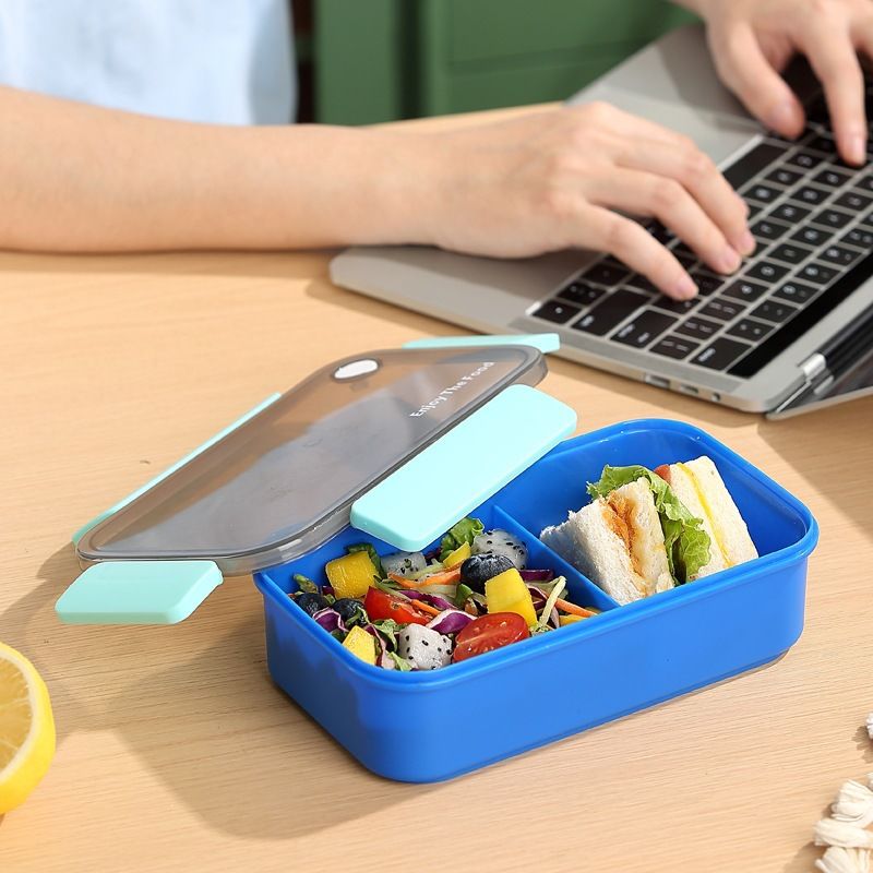 Korean Style Student Meal Prep Compartment Lunch Box Office Worker Lunch Box Microwave Safe Portable Buckle Bento Box