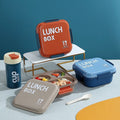 Minimalist Student Buckle PP Square Lunch Box Office Worker Cafeteria Takeout Lunch Bento Box Water Cup Set Microwave Safe
