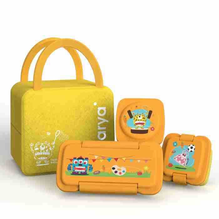 Cartoon Kids Lunch Box Bag Set Baby Baby Food Box Combination Set Student Travel Portable Bento Box