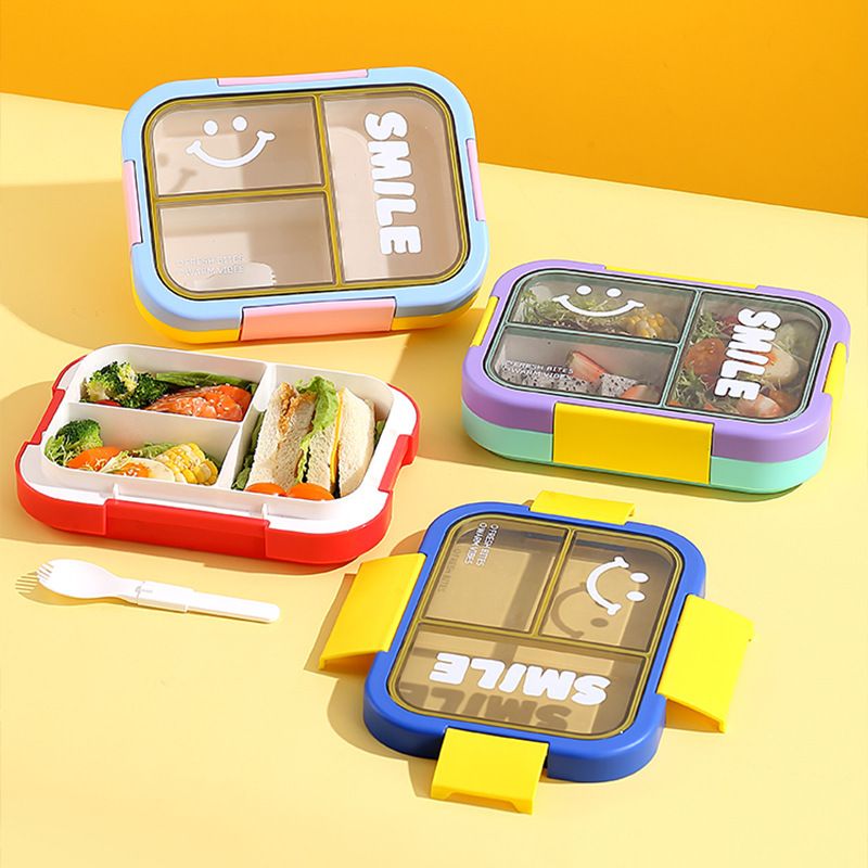 Dopamine Color Block Lunch Box Minimalist Lunch Box Student Compartment Bento Box Cafeteria Takeout Food Container