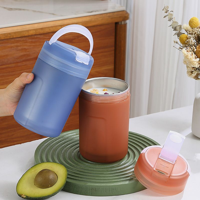Japanese Style 304 Stainless Steel Soup Cup Student Milk Cup Office Worker Portable Portable Water Cup