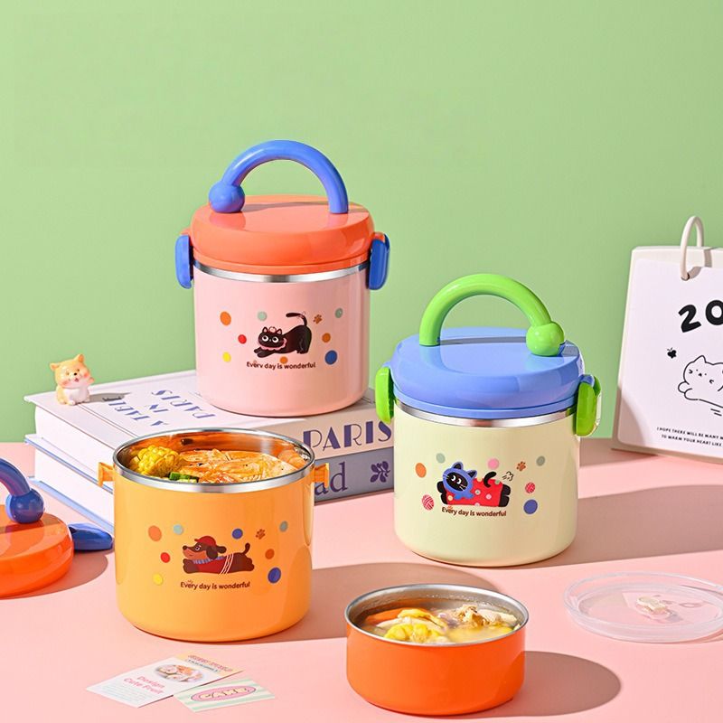 Fiambrera Bento de acero inoxidable 304 al por mayor, recipiente portátil para preparación de comidas, dopamina