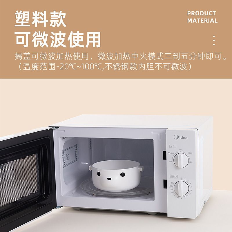 Creative Cartoon Student Plastic Lunch Box with Handle Office Worker Portable Microwave Safe Heating Lunch Bento Box