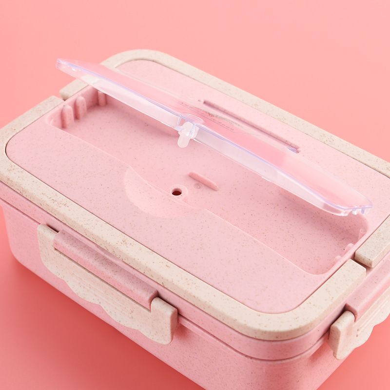 Fiambrera Bento al por mayor de trigo + PP, fiambrera Bento apta para microondas