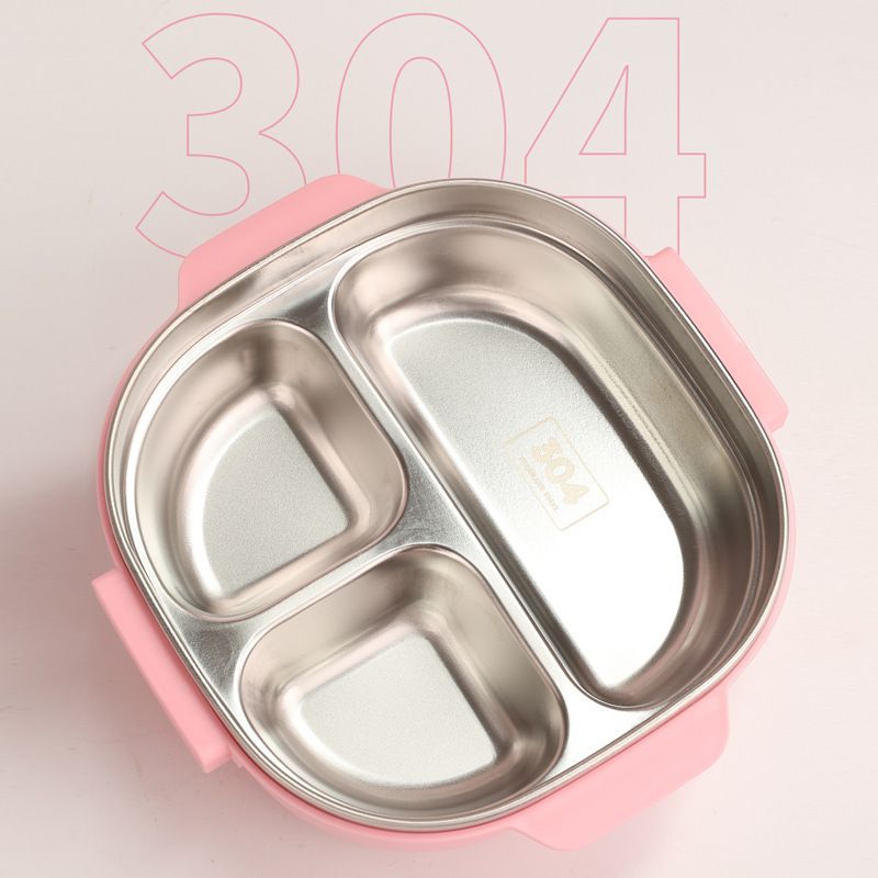 Cartoon 304 Stainless Steel Kids Cute Lunch Box with Lid Sauce Box Student Compartment Lunch Bento Box Food Container