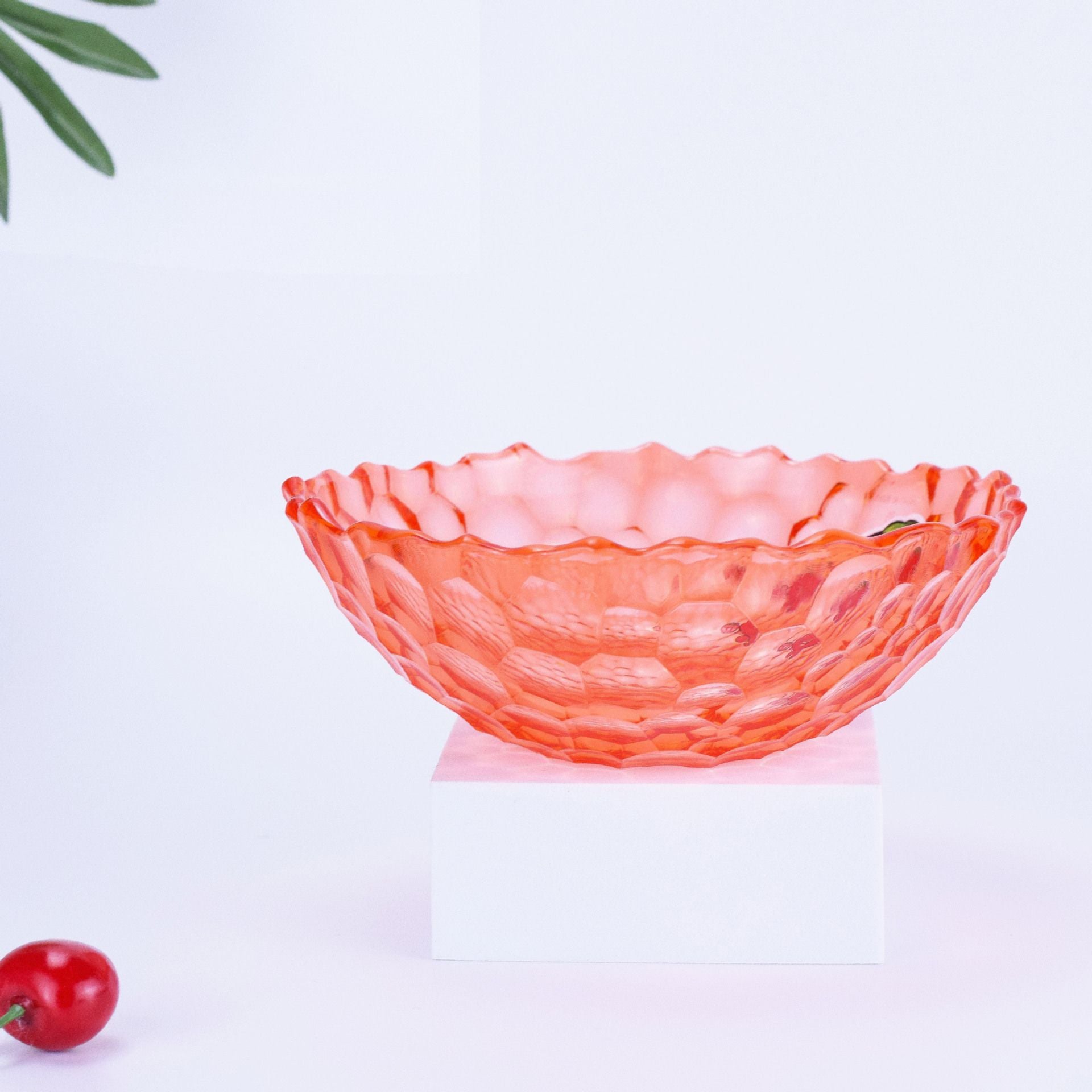 Nordic INS Style Plastic Transparent Fruit Plate Kitchen Living Room Large Capacity Fruit Plate Household Snacks and Nuts Storage