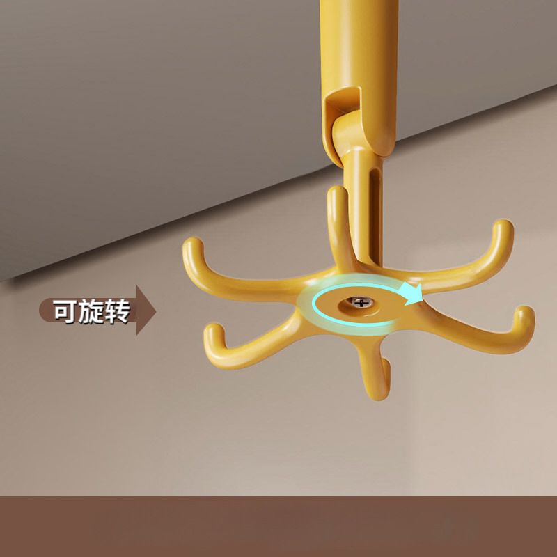 Home Kitchen Six-Claw Hook Suction Cup Rotating Hook No-Drill Wall-Mounted Pots and Spatulas Soup Ladle Storage Organizer Rack