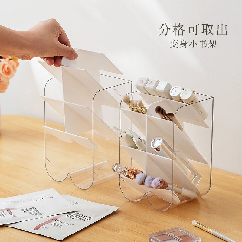 Student Dorm Desktop Pen Holder Storage Box Slanted Insert Pen Stand Office Document Storage Organizer Box