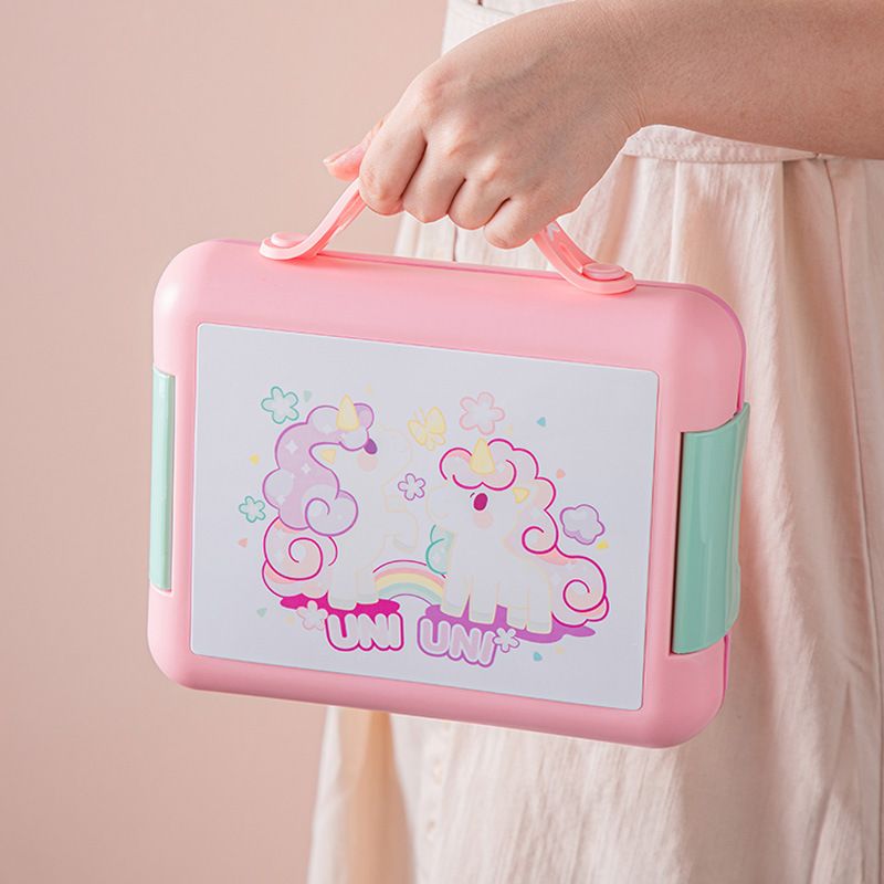 Fiambrera Bento de PP+Silicona al por mayor, recipiente portátil para preparación de comidas