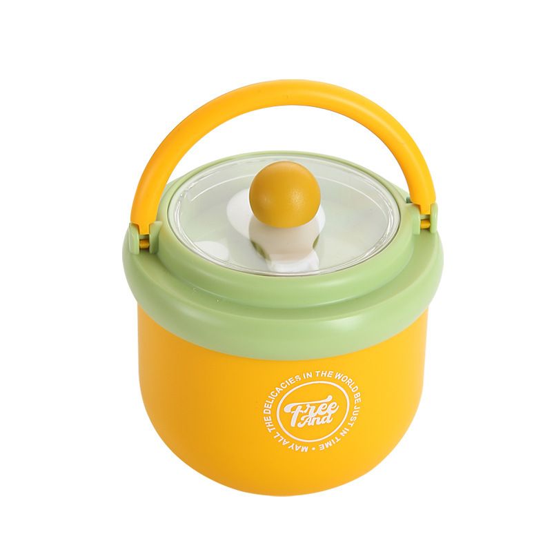 Student 304 Stainless Steel Large Capacity Breakfast Cup Milk Cup with Lid Spoon Office Worker Portable Soup Cup and Porridge Jar