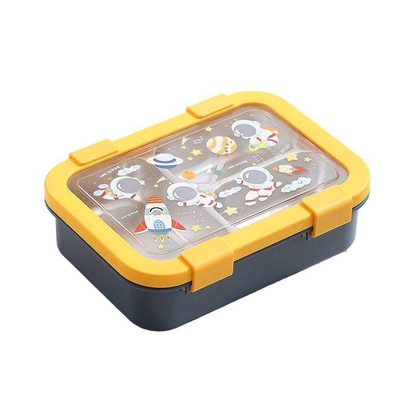 Kids Cartoon 304 Stainless Steel Compartment Lunch Box Student Dorm Cafeteria Portable Food Container Lunch Bento Box with Lid