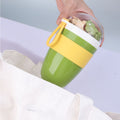 Minimalist Student Plastic Oatmeal Cup with Lid Double-Layer Portable Fruit Cup Office Worker Tumbler Cup