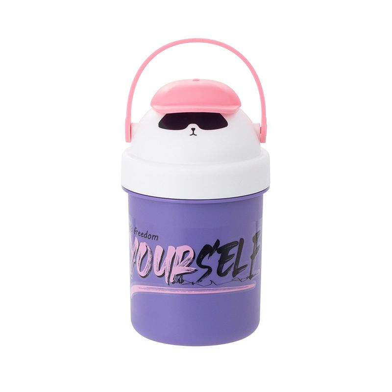 Creative Student Cartoon Plastic Breakfast Cup Milk Cup Office Worker Portable Soup Cup and Porridge Jar Microwave Safe