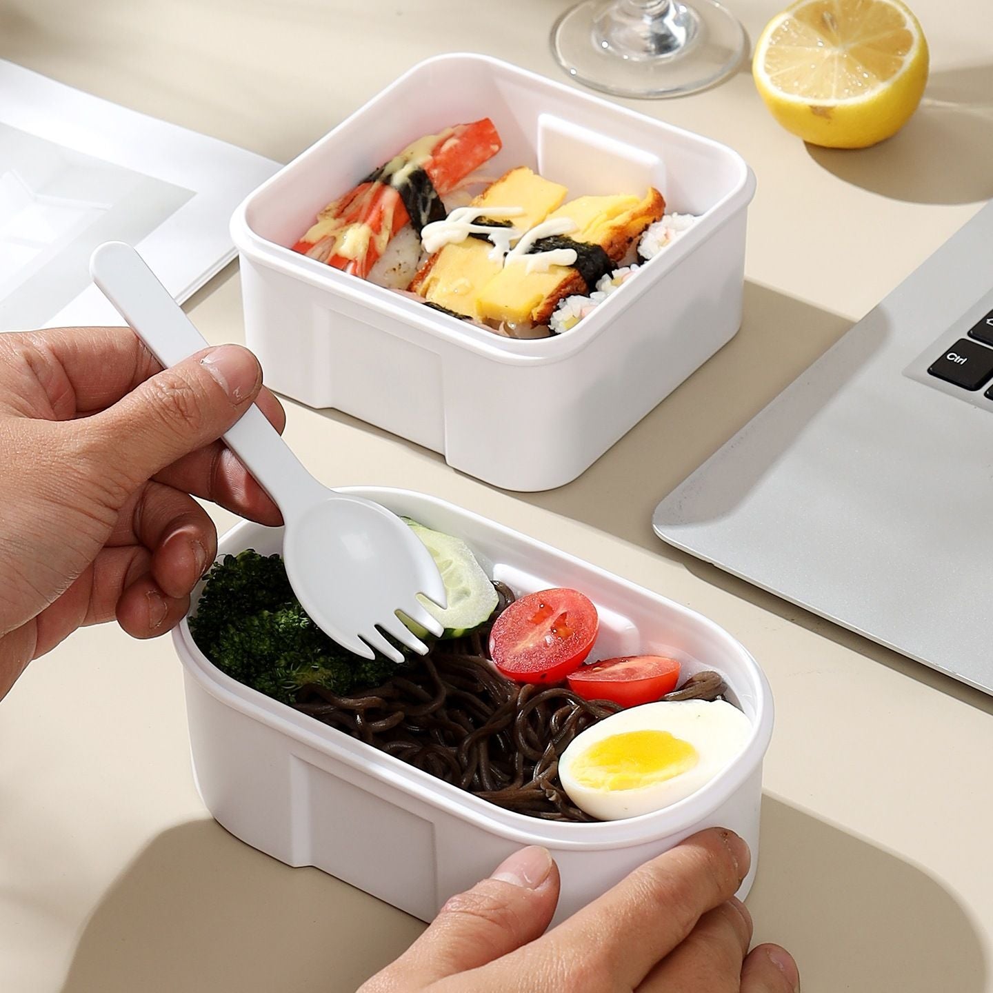 Fiambrera Bento de Plástico al Por Mayor, para Viajes y Picnics