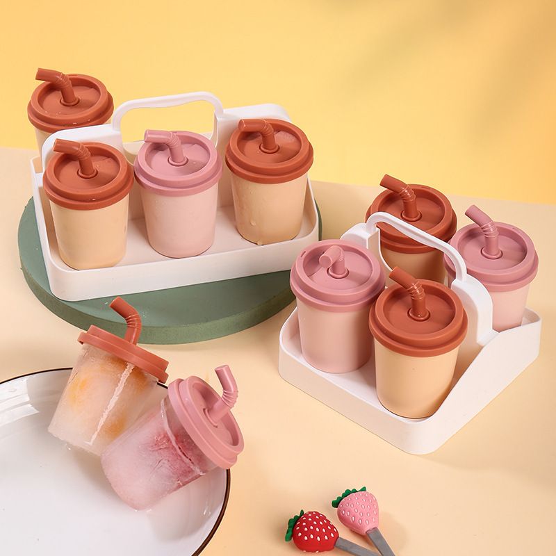 Student Milk Tea Cup Ice Tray Popsicle Mold Creative 6-Grid Bell Pepper Popsicle Mold Household diy 6-Grid Ice Mold