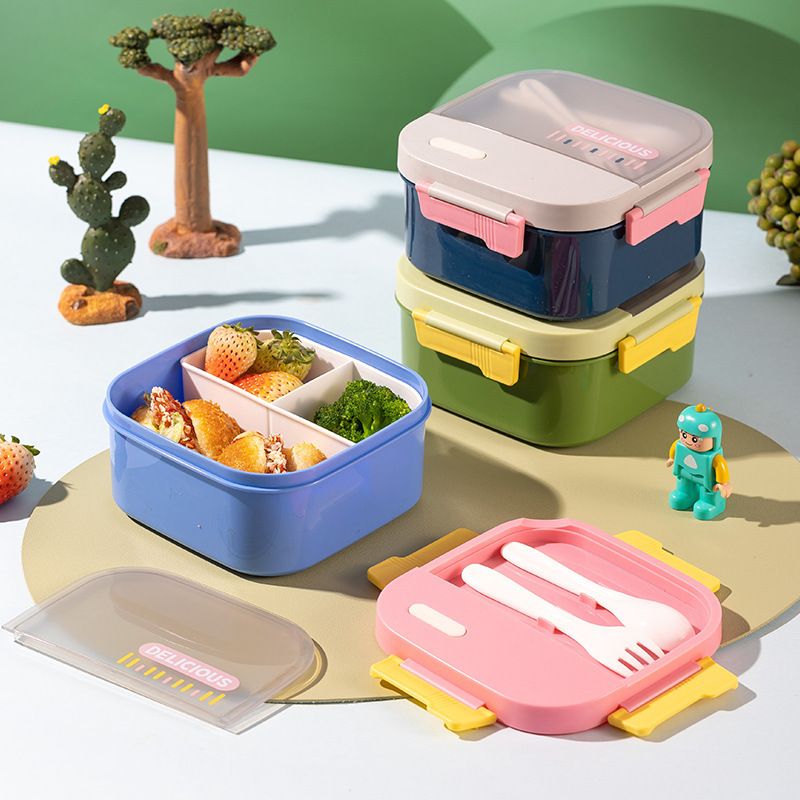 Fiambrera Bento de plástico al por mayor, fiambrera Bento apta para microondas