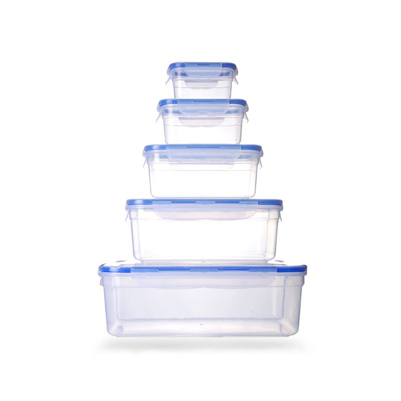 Transparent Rectangular Plastic with Lid Fridge Freshness Box Household Lunch Box Freshness Box Plastic Storage Storage Box