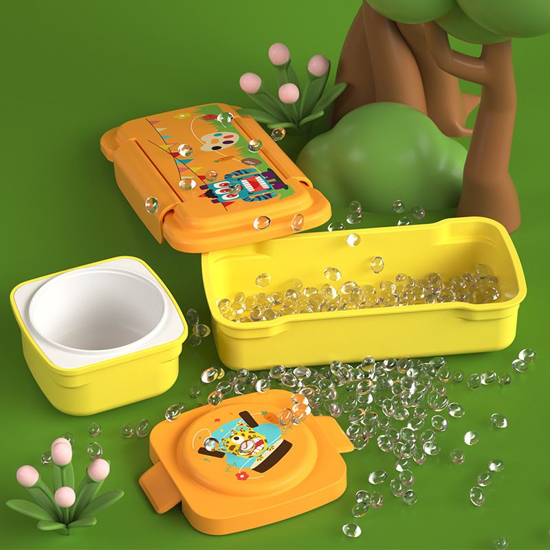 Cartoon Kids Lunch Box Bag Set Baby Baby Food Box Combination Set Student Travel Portable Bento Box