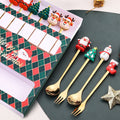 Spoon Christmas Spoon Tableware Santa Claus Reindeer Christmas Set Spoon Gift