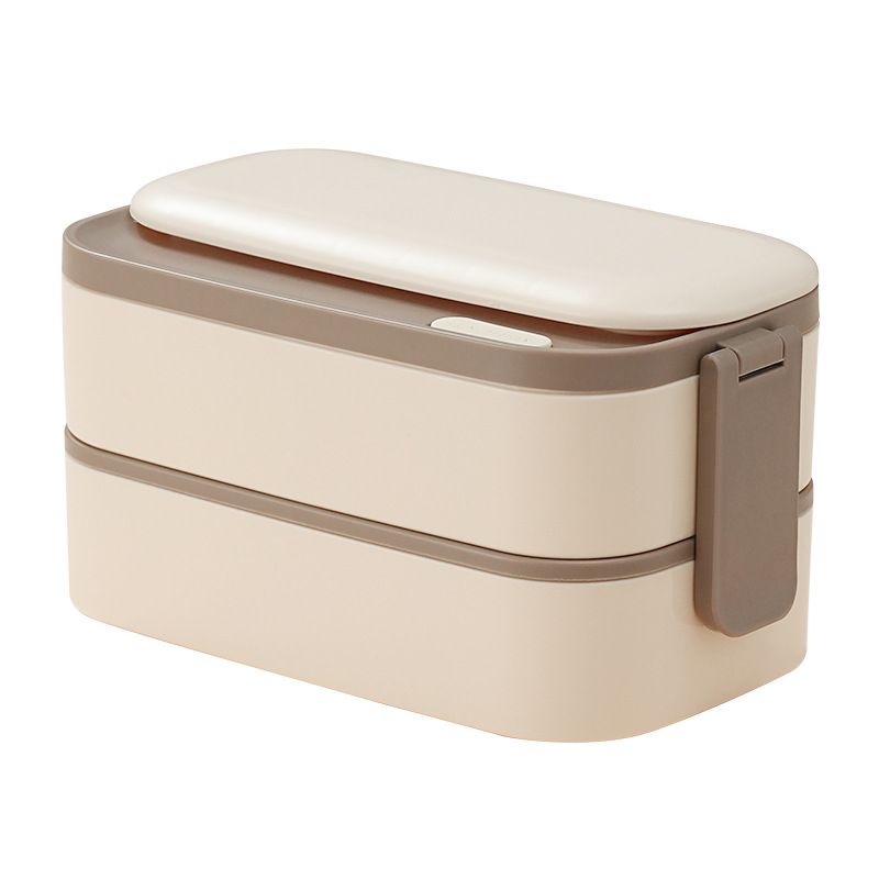Minimalist Student 304 Stainless Steel Japanese Style Double-Layer Lunch Box Office Worker Cafeteria Lunch Bento Box Outdoor Travel