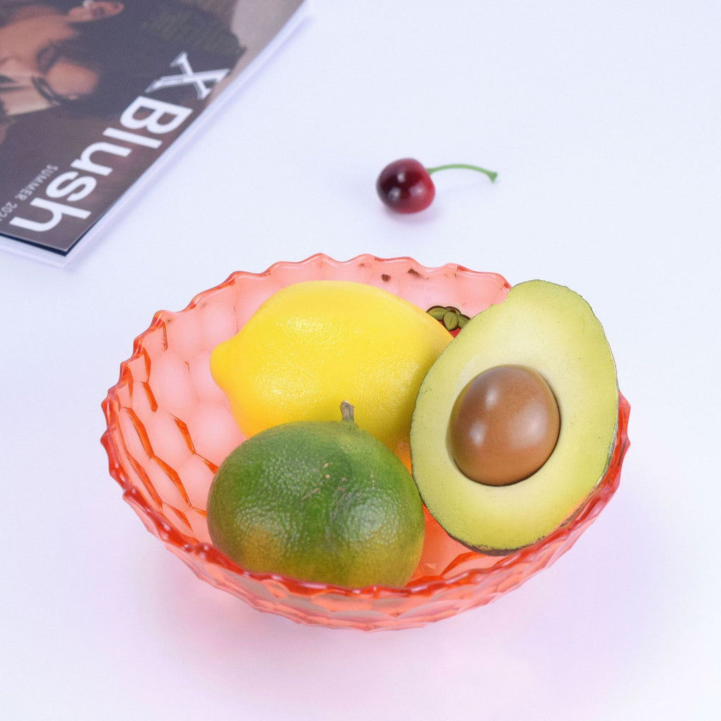 Nordic INS Style Plastic Transparent Fruit Plate Kitchen Living Room Large Capacity Fruit Plate Household Snacks and Nuts Storage