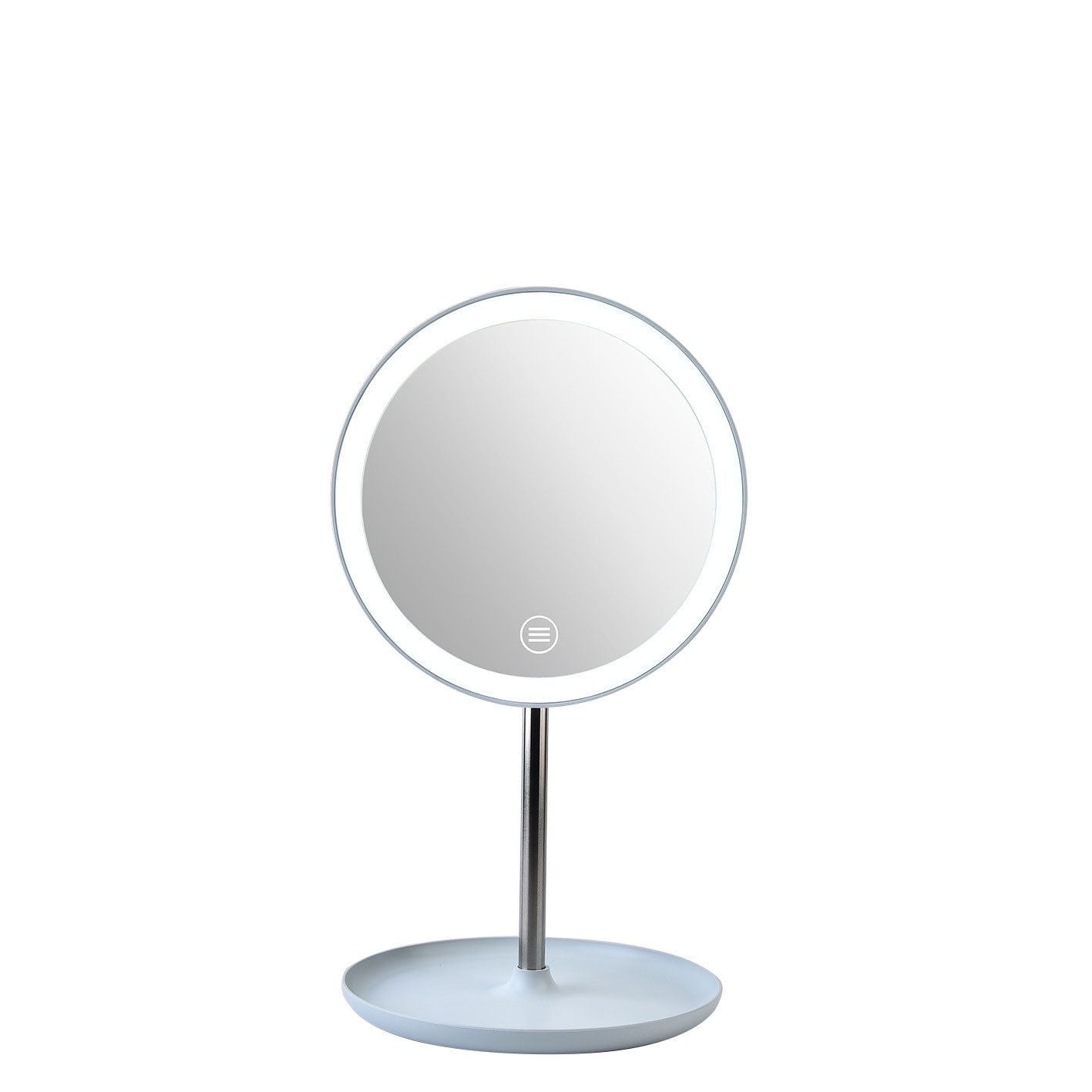 LED Daylight Makeup Mirror Round with Light USB Desktop Vanity Mirror Student Makeup Fill Light Folding Portable Mirror