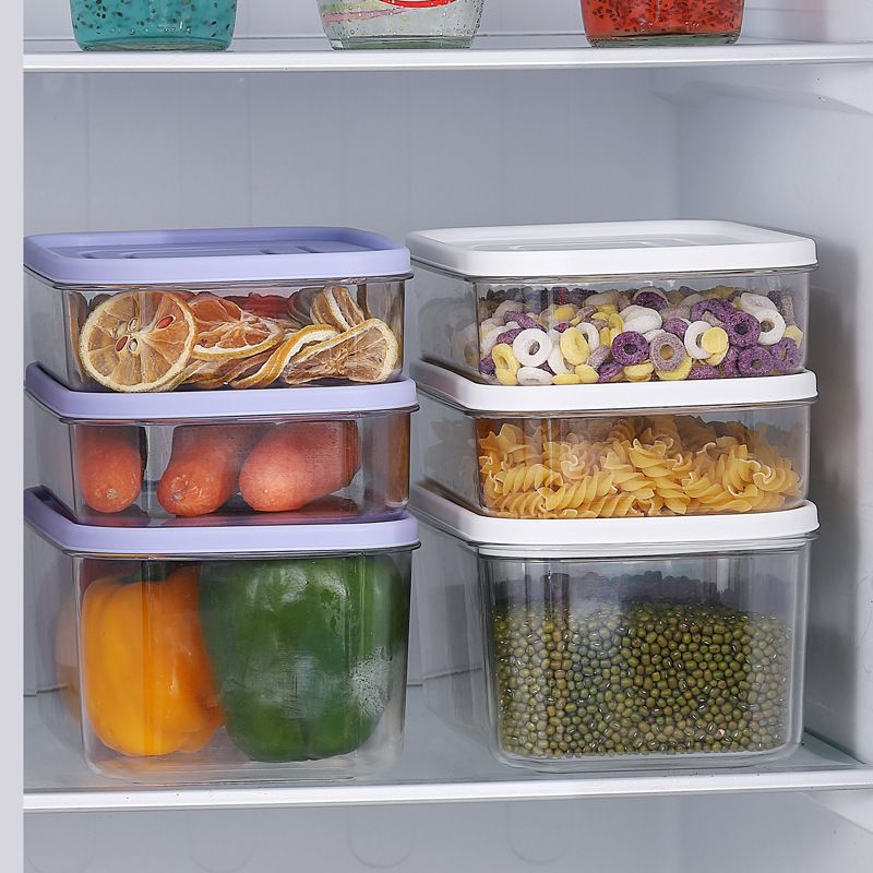 Household Thickened PET Freshness Box Set Kitchen Fridge Classified Storage Box Refrigerated 3-Piece Set