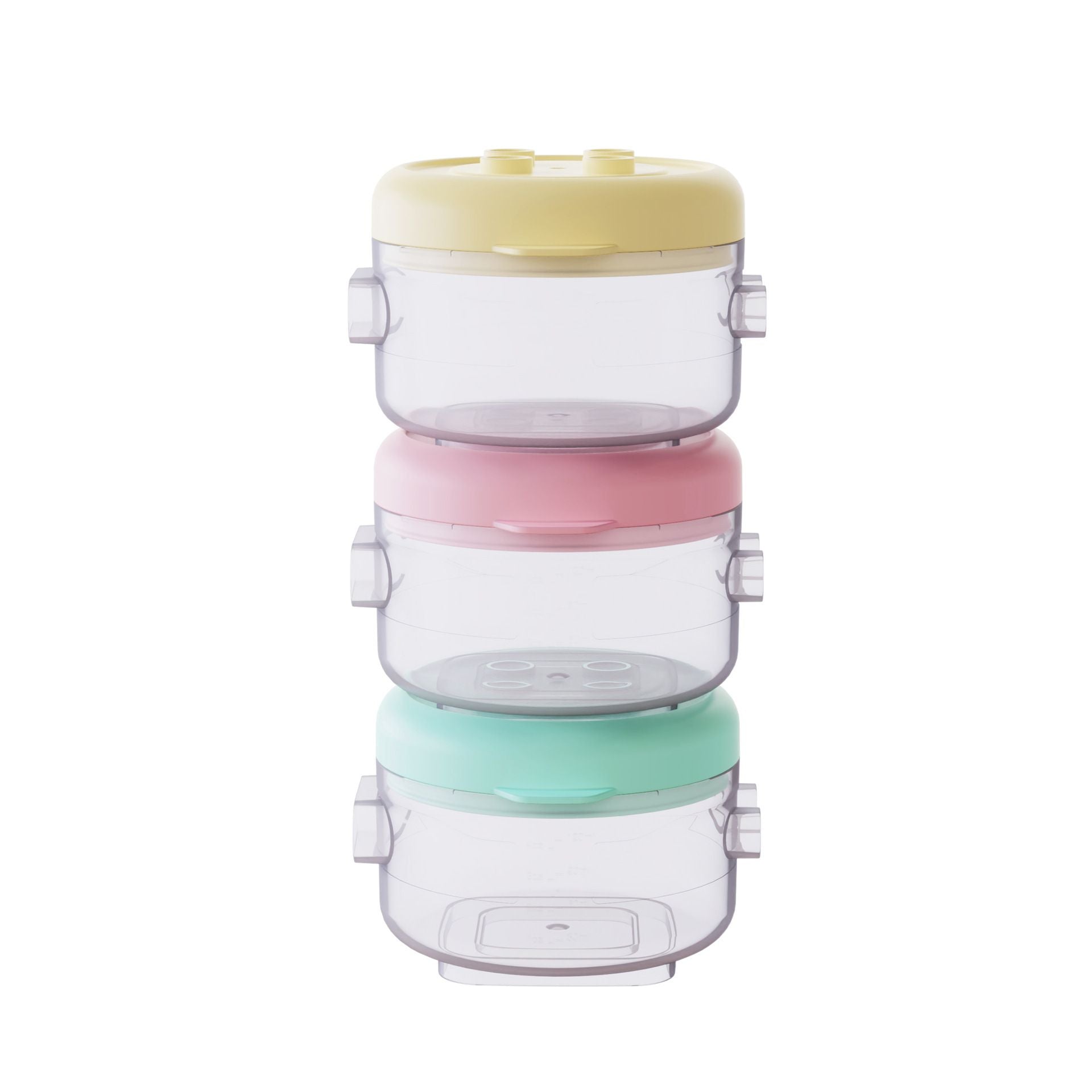 Baby Fresh Round Building Blocks Baby Food Box Set Kids Portable Infant Plastic Snack 3-Pack