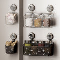 Kitchen Seasoning Ginger Garlic Box Suction Cup Wall-Mounted No-Drill Organizer Rack Bathroom Bathroom Cosmetics Storage Basket