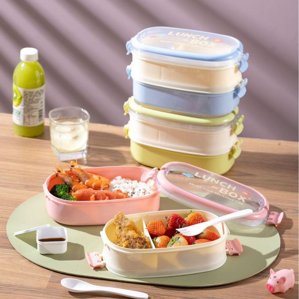 Minimalist Student Large Capacity Multi-Layer Compartment Plastic Lunch Box Office Worker Portable Lunch Bento Box Microwave Safe