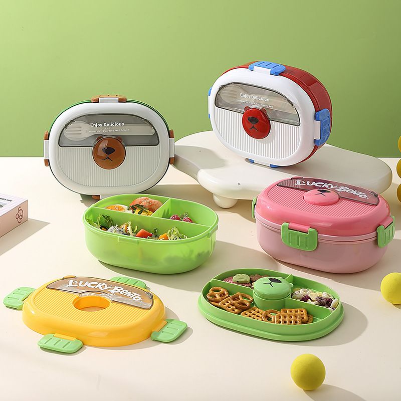 Lonchera Bento de Plástico al por Mayor, para Niños y Estudiantes