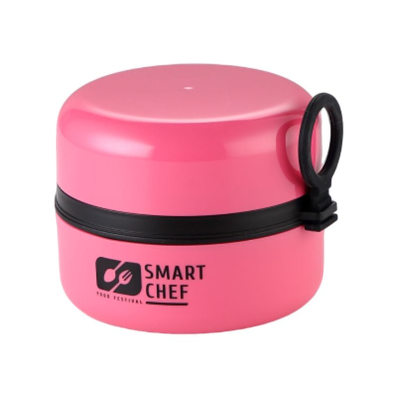 Minimalist 304 Stainless Steel Student Round Lunch Box with Lid Sauce Box Office Worker Light Lunch Bento Box