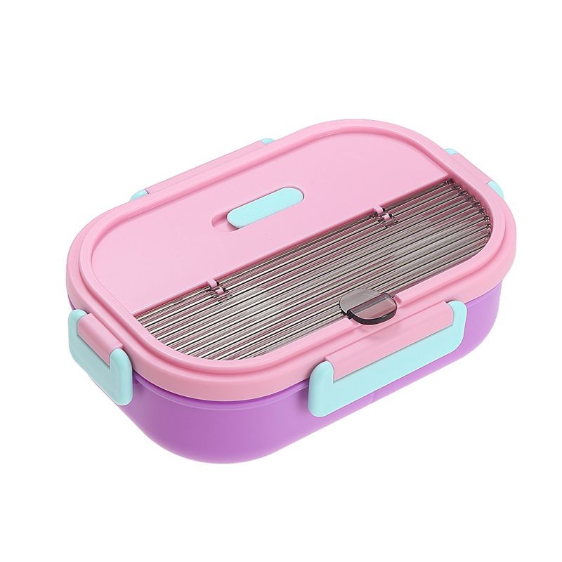 Nordic Student Compartment Lunch Box PP Bento Box Office Worker 304 Stainless Steel Lunch Box with Spoon and Fork