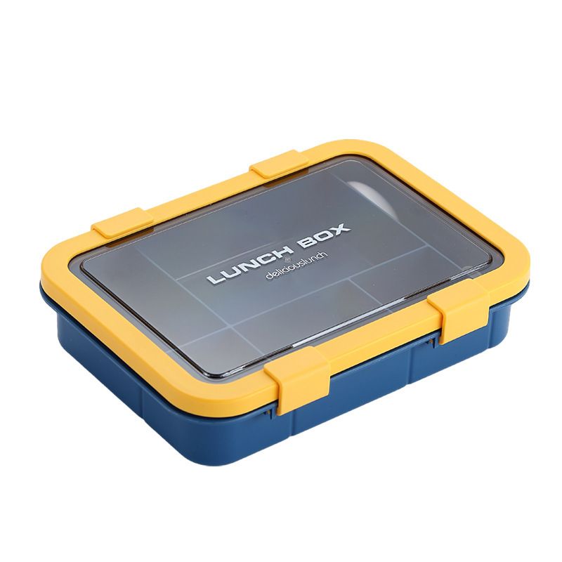Student Large Capacity Rectangular Compartment Lunch Box Office Worker Microwave Safe Bento Box with Lid Tableware
