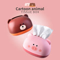 Cartoon Pink Pig Brown Bear Tissue Box Creative Living Room Bedroom Tissue Dispenser Tissue Storage Home Daily Gift