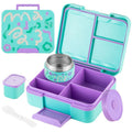 Student Cartoon Plastic Large Capacity Compartment Lunch Box with Handle Soup Bowl Kids Portable Lunch Bento Box