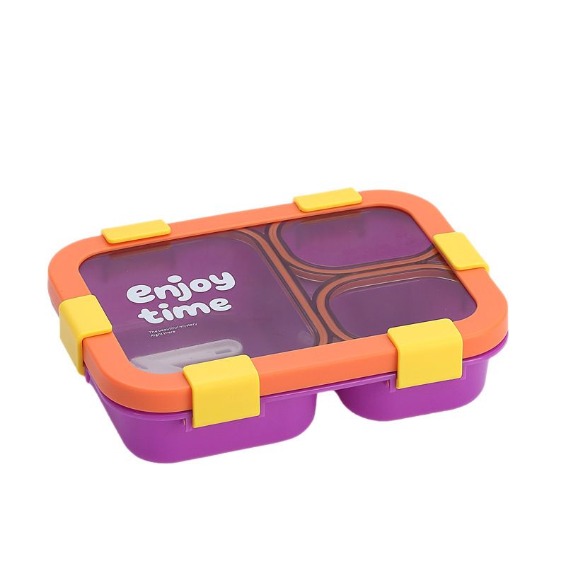 Minimalist Buckle Compartment Student PP Lunch Box Microwave Safe Office Worker Lunch Bento Box with Lid Tableware
