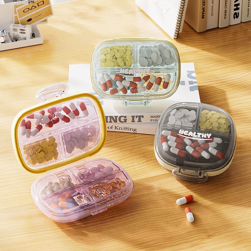 Minimalist Portable Medicine Dispensing Pill Box Portable Small Outdoor Pill Dispenser Medicine Reminder Box 7-Day Weekly