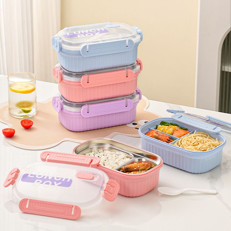 Dopamine 304 Stainless Steel Student Compartment Lunch Box Office Worker Lunch Bento Box Dorm Cafeteria Takeout Food Container