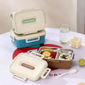Minimalist Student Compartment 304 Stainless Steel Lunch Box Office Worker Portable Cafeteria Takeout Lunch Bento Box with Cutlery