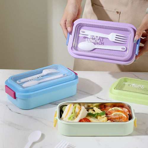 Fiambrera Bento Minimalista de Acero Inoxidable 304 al por Mayor, para Escuela y Oficina