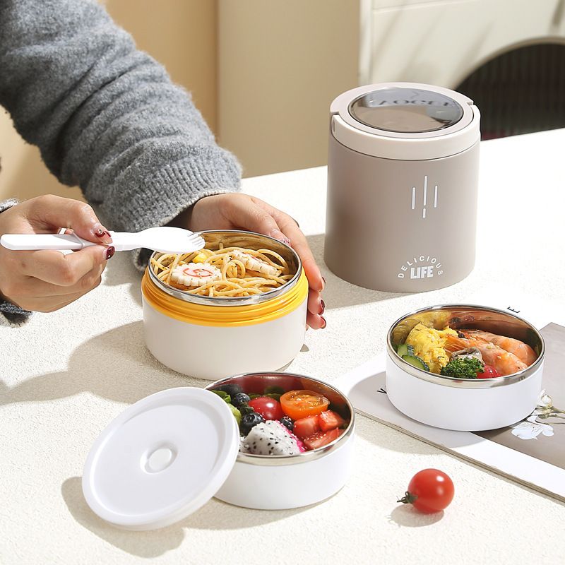 Fiambrera Bento de Acero Inoxidable 304 al por Mayor, Recipiente Apilable para Alimentos