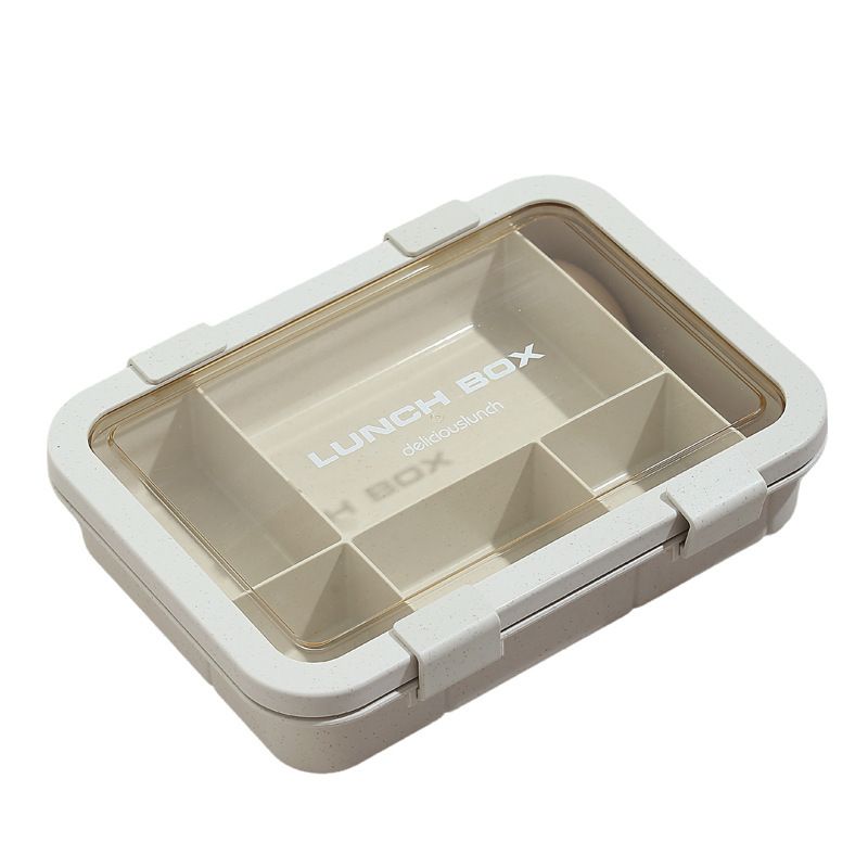 Office Worker Microwave Safe Compartment Lunch Box Student with Lid Takeout Bento Box with Cutlery