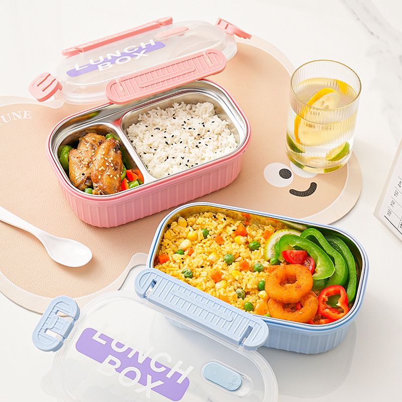 Fiambrera Bento de acero inoxidable 304 al por mayor, para escuela y oficina