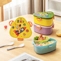 Kids Cartoon Car Compartment Lunch Box Student Lunch Bento Box Microwave Safe Heating Buckle Food Container