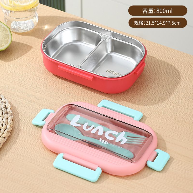Fiambrera Bento de Acero Inoxidable 304 al por Mayor, con Tapa, Apta para Microondas